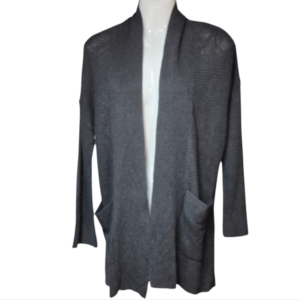 Wilfred Charcoal Open Front Cardigan  Women's Size XS Silk Cotton Cashmere